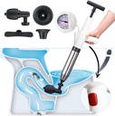 Heavy Duty Toilet Plunger - High Pressure Plunge Blaster for Clogged Drains, Bathroom & Sink