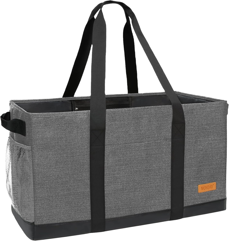 WONDAY Standing Extra Large Reusable Grocery Bag Carrier with Handle, Thirty One Utility Tote Foldable for Shopping and Beach