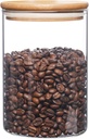 umieo Glass Food Storage Containers with Bamboo Lids Large Glass Food Storage Jars for Coffee Bar Tea Sugar (‎Clear Glass)