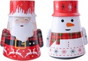 LUOZZY 2Pcs Christmas Candy Jars Santa Claus Cookie Tins Jar Iron Xmas Candy Box Container for Christmas Decoration, Living Room, Centerpieces