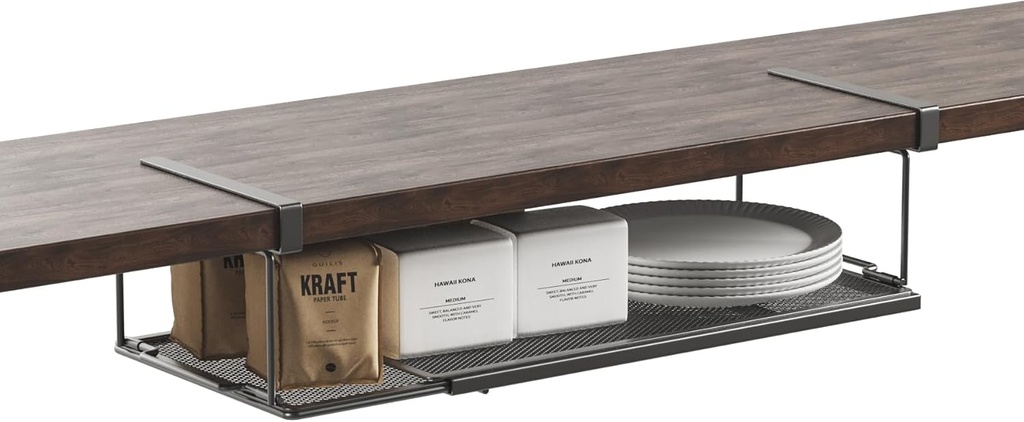 YOLOPARK Under Shelf Organizer, Hanging Under Cabinet Laundry Room Closet's Shelf, Add Extra Storage Space for Kitchen Living Room Home Accessories