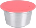 Silicone Stainless Steel Reusable Refillable Coffee Capsule Cup with Pressed Powder Cover Fit for Coffee Maker 40ml(2#)