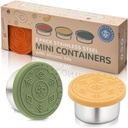 Everusely Condiment Cups - 3 Pack, 1.7 oz / 50 ml, Muted, Stainless Steel - Condiment Containers with Lids - Reusable Salad Dressing Container To Go - Sauce & Dip Cup for Lunchbox, Meal Prep