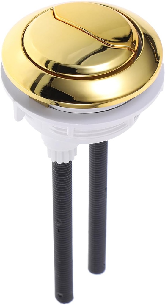 DOITOOL Dual Flush Toilet Push Button,48mm Flushing Toilet Button Thread Diameter,Adjustable Top Push Button Toilet Tank Button Replacement,Toilet Valve Toilet Accessories-Golden