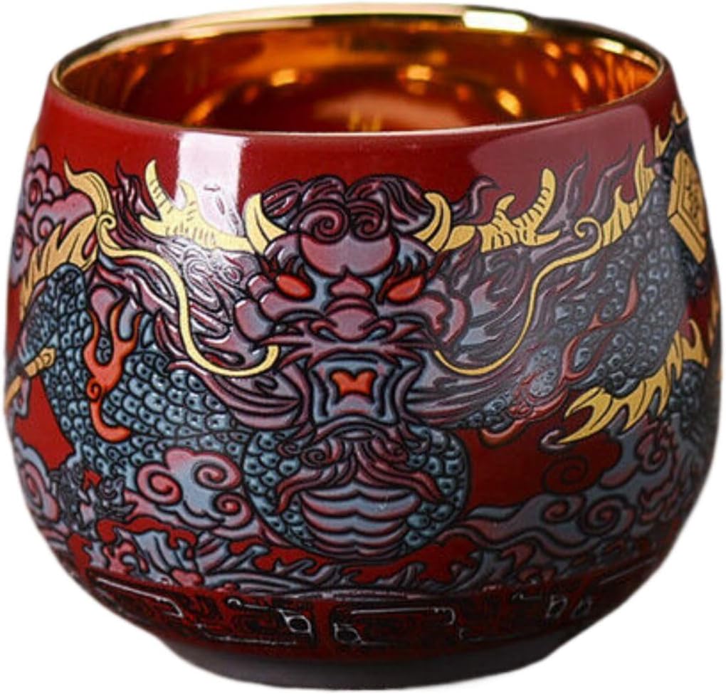 Z1999 鎏金杯 Tea Set Sake Cup 珐琅彩青花茶杯个人杯主人杯 Loose Leaf Tea cup 紫砂建盏大师