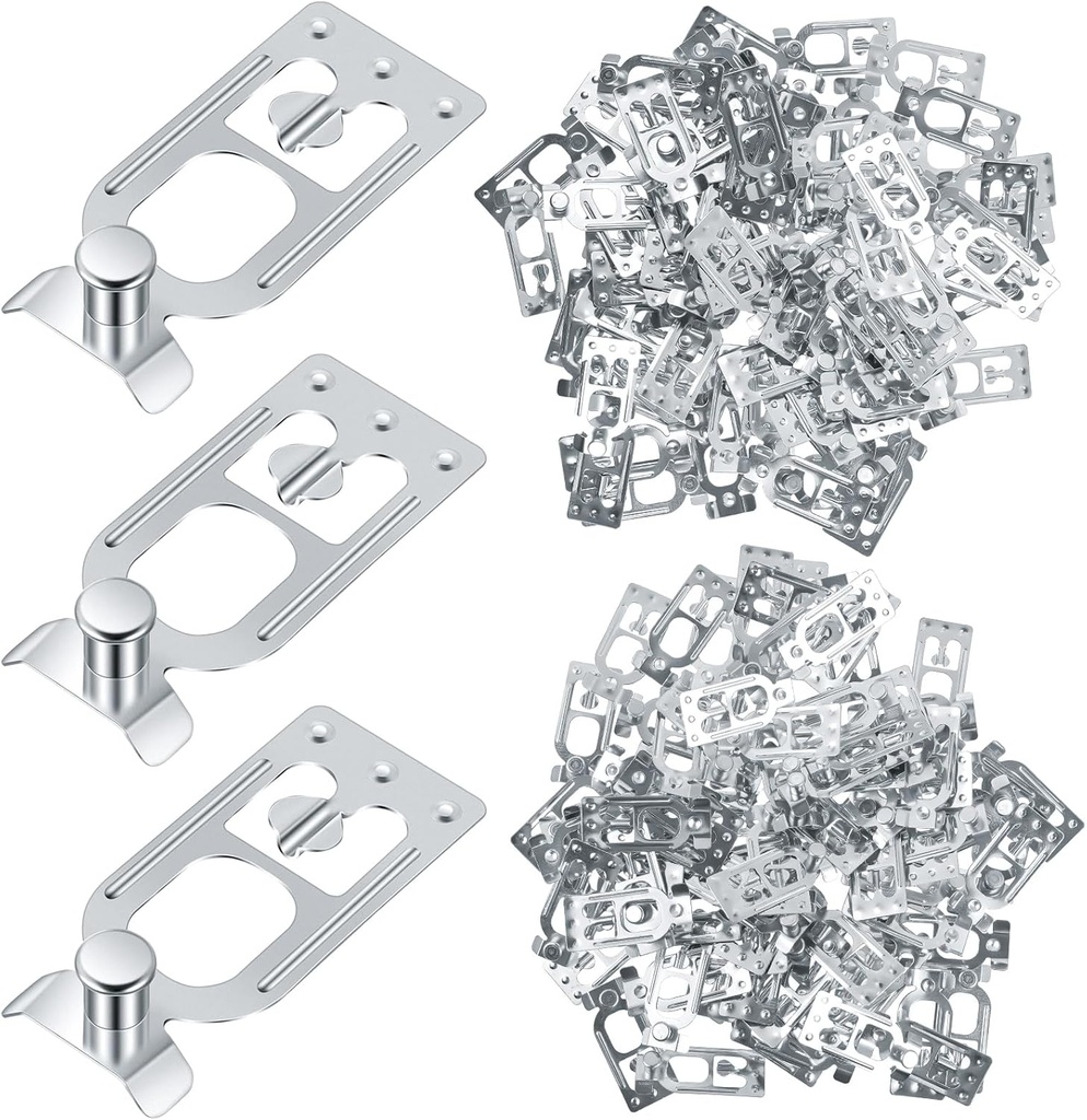 Zonon 100 Pcs Teardrop Pallet Rack Safety Clip Warehouse Storage Pallet Racking Beam Safety Clip Safety Steel Pallet Rack Clip Connector Cross Beam Locker for Shelf Garage