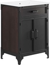 Modway EEI-6413-WHI-BLK Steamforge 24" Bathroom Vanity, White Black
