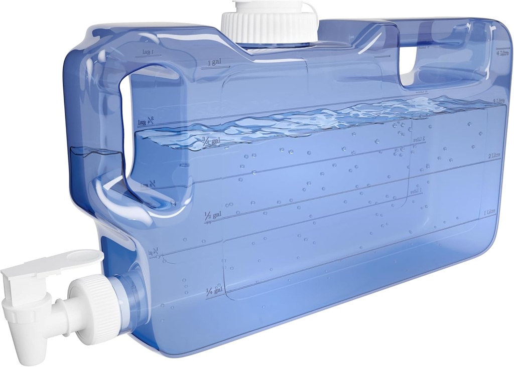 Refrigerator Drink Dispensers 1.1 Gallon Bottle with Spigot - BPA Free Plastic Water Jug Leak-Proof | Fridge Beverage Drink Dispenser for Parties, Convenient Handles