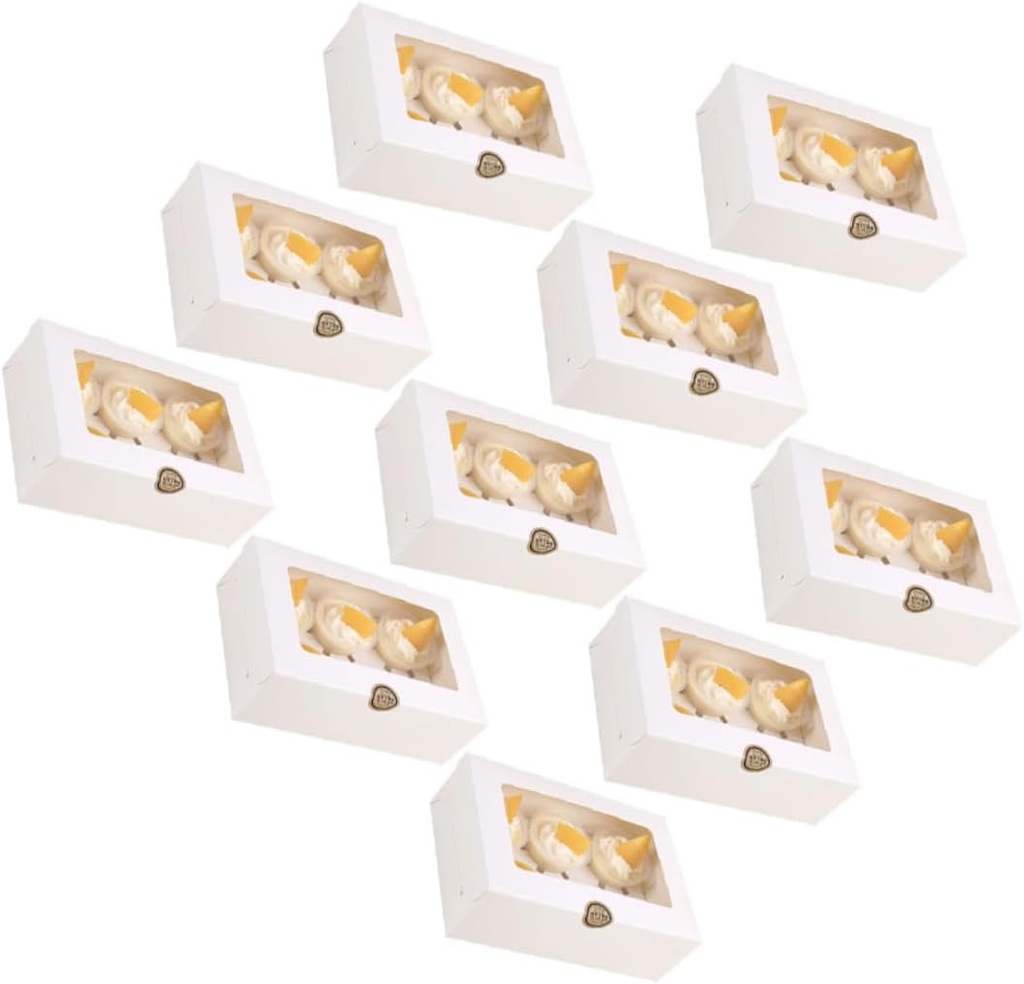 10pcs White Paper Cupcake Boxes Inserts for Muffins Cookies and Desserts for Parties and Home Bakeries Secure Design to Showcase Treats