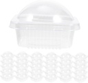 Alipis 50 Pcs Boxes Thickened Transparent Bakery Containers Cake Holders for Cupcakes Desserts Cookies Donuts Food Grade Plastic Safe Packaging Box