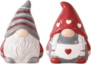 2 Pcs Christmas Gnome Cute Salt and Pepper Shakers Set, Ceramic Dwarf Seasoning Bottle Spice Container Dispenser for Kitchen (Multi-color, 2 Pcs)