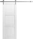 SARTODOORS Lucia 2661 | Interior Single Sliding barn Door, no Glass, Solid Wood, 42x96, White, Classic Style | Hardware Included