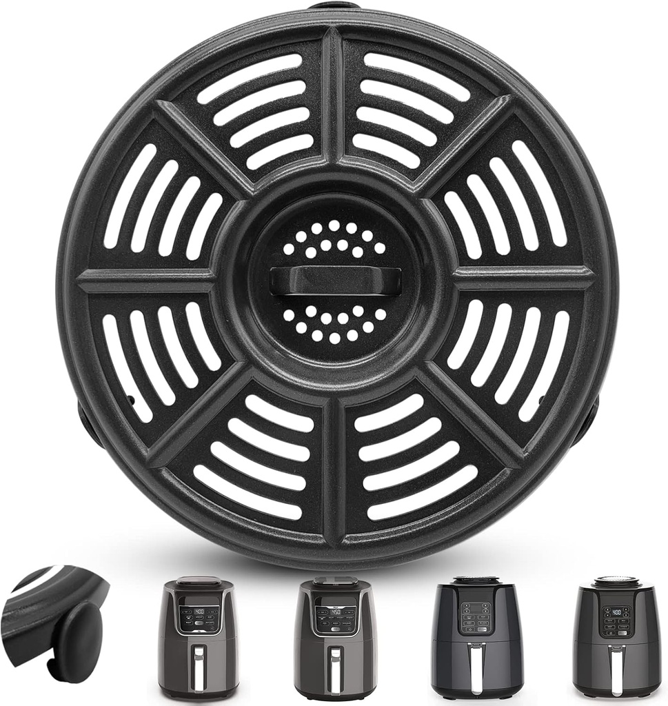 Air fryer Accessories for Ninja AF101 4 QT AF161 Max XL AF150 XL Air Fryer, 8.2'' Round Food Grade Air Fryer Grill Pan Plate Crisper Plate Replacement Parts Tray Rack,Dishwasher Safe