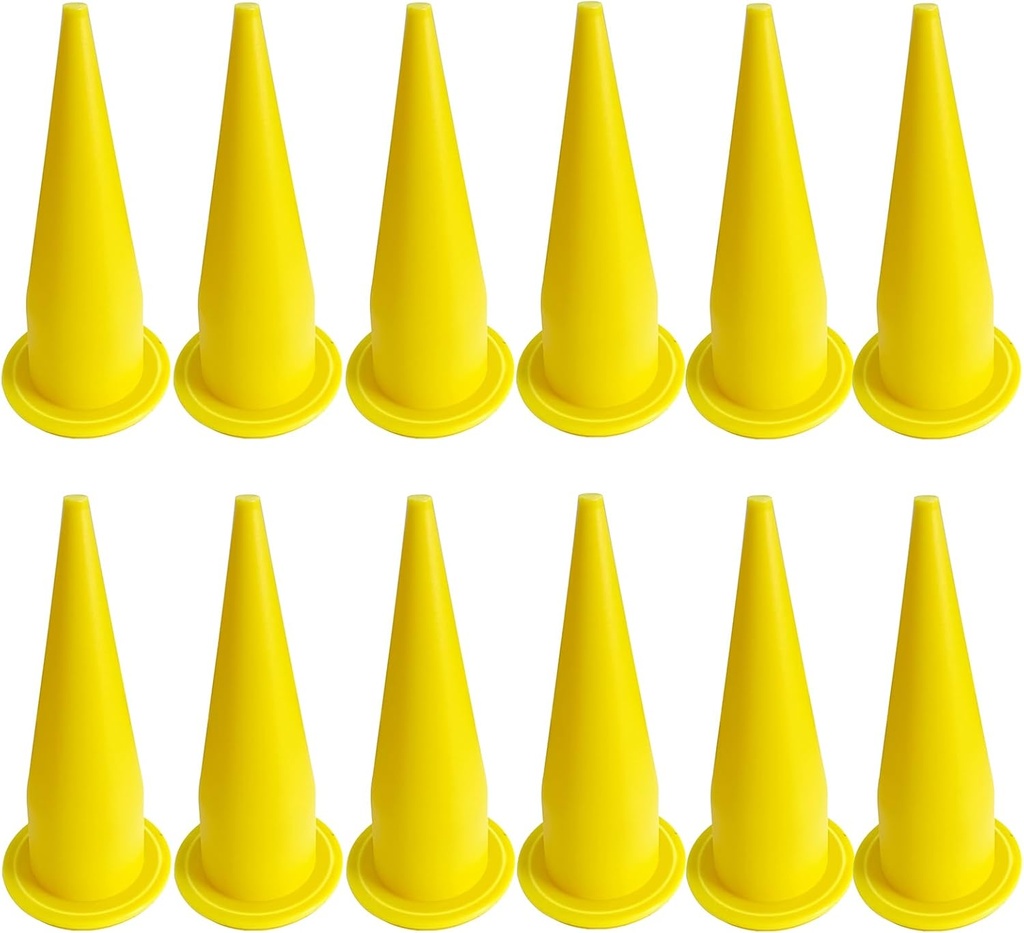 Caulking Nozzle for Caulking Gun, Reusable Caulk Nozzle Applicator, Durable Epoxy Piston Caulk, Replacement Extension Tool Supplies Applied in the Construction (yellow-12Pack)