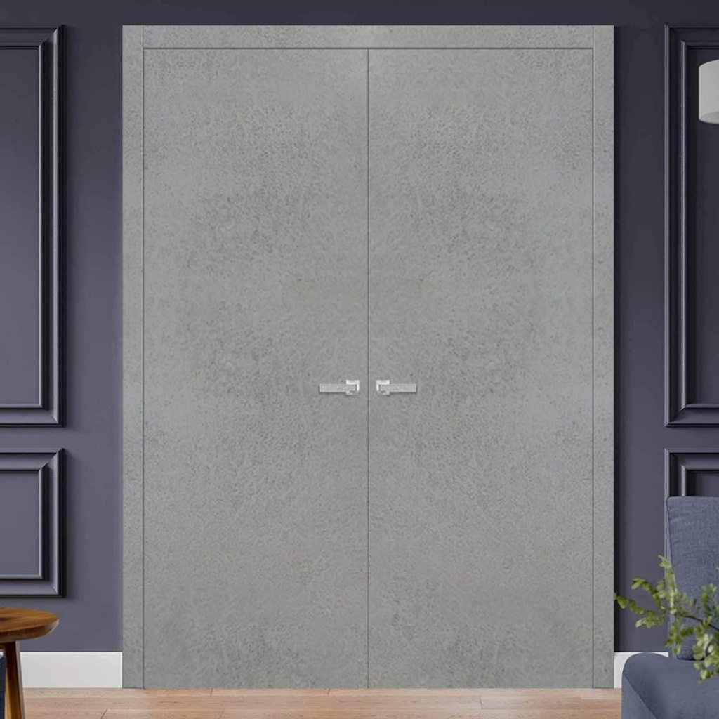 SARTODOORS Slab Barn Door Panel | Planum 0010 Concrete | Sturdy Finished Doors | Pocket Closet Sliding-42 x 80"