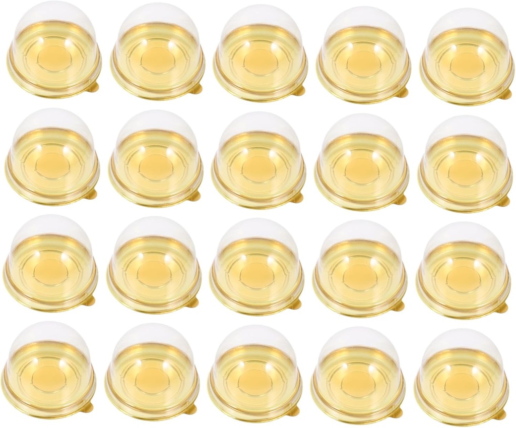 50pcs Egg Yolk Cake Packaging Box Cupcake Boxes Bulk Dome Lid for Baked Goods