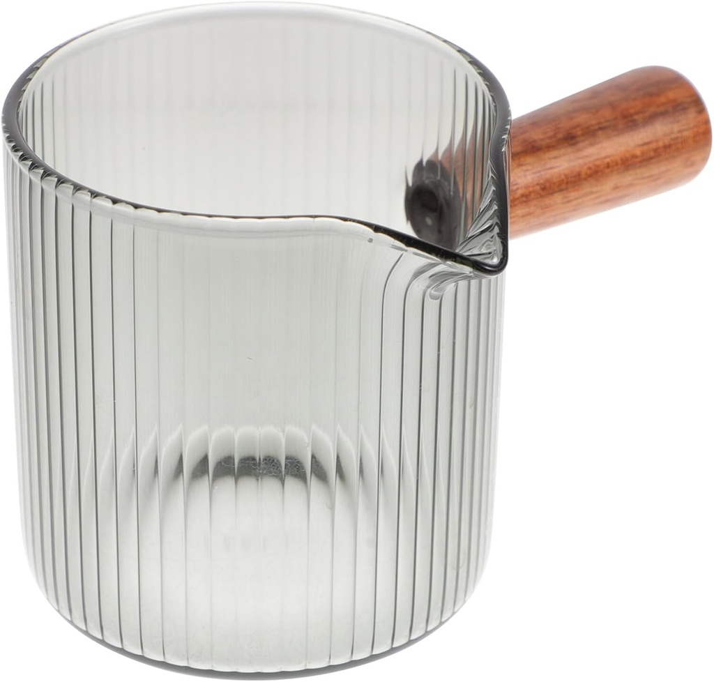 Luxshiny Small Glass Pitcher with Handle Measuring Cup for Cream Sauces and Salad Dressings Transparent Scale Design for Precision Control for Coffee Tea and Parties