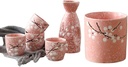 Sake Set Japanese Sake Pot Set Traditional Sake Cup Hand Painted Design Porcelain Pottery Ceramic Crafts Wine Glasses Cups 6 Piece,H,practical