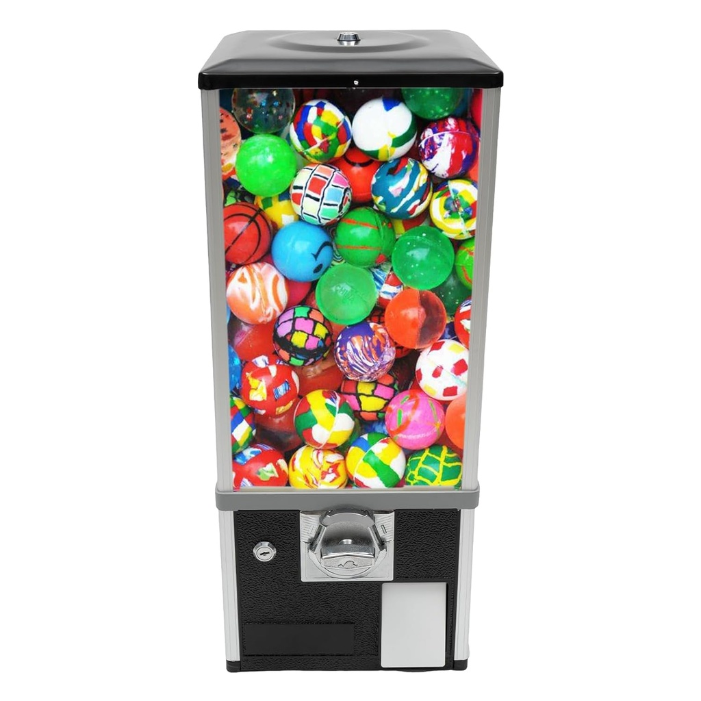 Candy Gumball Vending Machine for Business, Capsule Machine, Candy Dispenser Coin Operated Machine Vending Machine Dispenser, Mini Vending Machine for $1 Coin Only（4 25-Cent ） (Black)