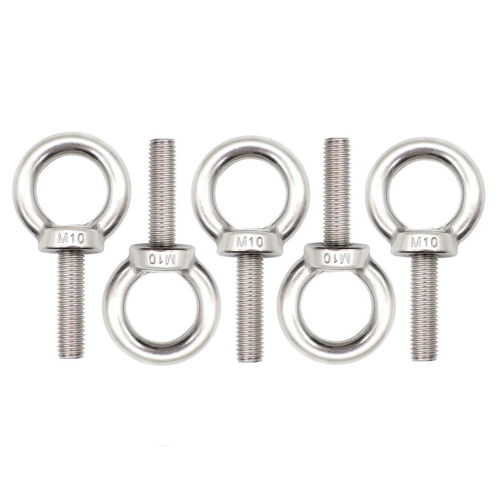 Eowpower 5 Pieces Stainless Steel M10 x 35 mm Ring Eye Bolts