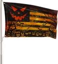 AVOIN colorlife Stripes Halloween Flag 3x5 FT Double Sided, Jack O Lantern Large House Flag Party Yard Outdoor Decoration
