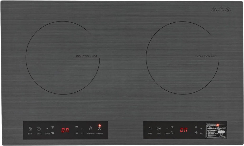 Double Induction Cooktop，4000W Electric Induction Cooker with LED Sensor Touch Power & Temp Adjustable 3 Hour Timer Function Electric Stove Burner for7.87 Inches Diameter Pots & Pans