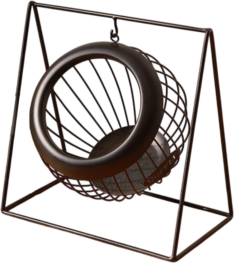 Coffee Pod Holder Coffee Capsule Holder Hanging Office Iron Large Capacity Coating Surface Finished Sturdy Coffee Pod Basket Gold(Black)