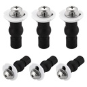 6 Pack Universal Toilet Seat Hinges Screw,Toilet Seat Hinges Blind Hole fixings, Expanding Rubber Top Fix Nuts Screws Mount Seat Hardware Replacement Parts Kit for Top Mounting Toilet Seat Hinges