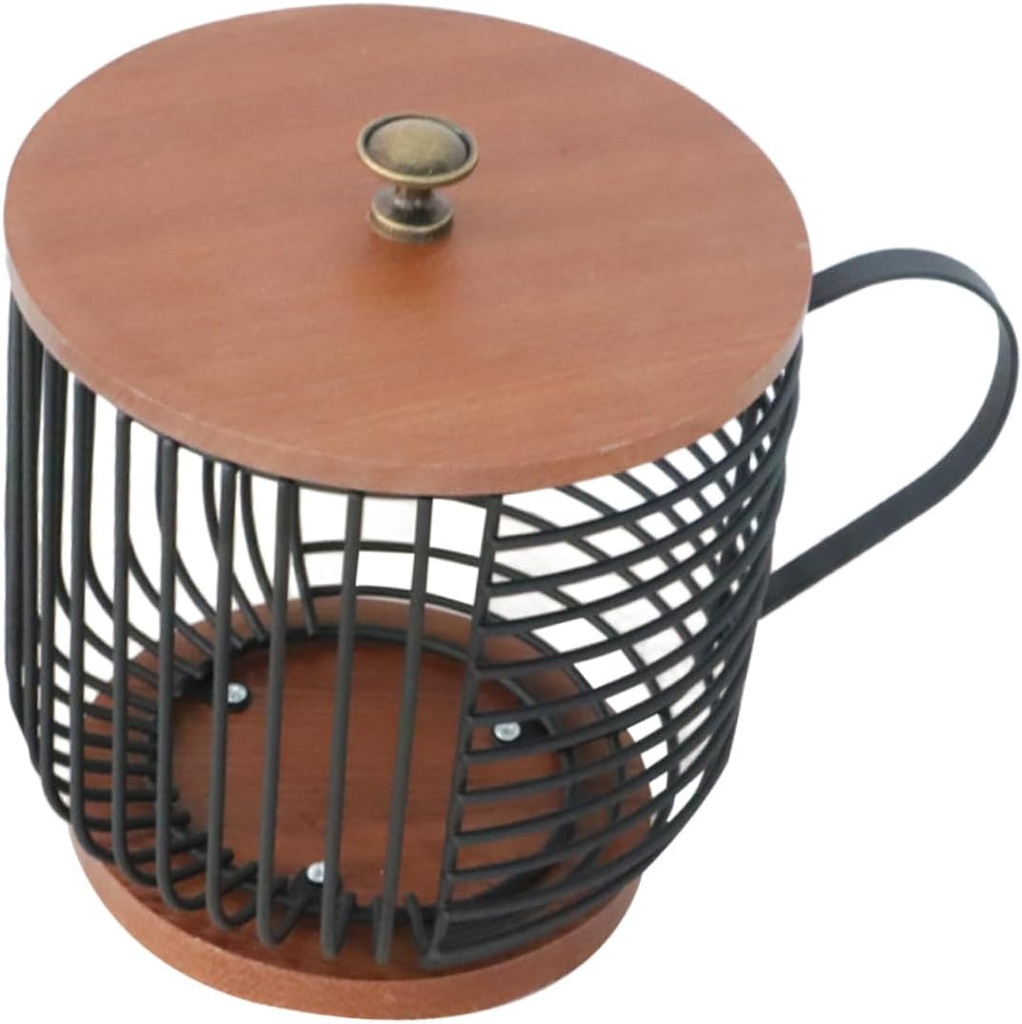 PRETYZOOM Desktop Coffee Capsules Organizer with Open Design Storage Basket for Home Office Kitchen Versatile Holder for Fruits and Snacks Sturdy Iron and Construction