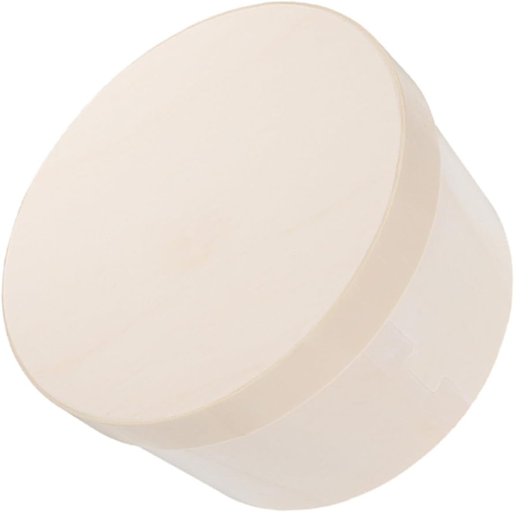 Homoyoyo Cheese Cake Packaging Box Wooden Round Cake Carrier for Present Mini Dessert Box c