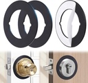 2 Pcs Upgraded Door Knob Plates with Double-Sided Tape –Thick Stainless Steel Scar Plates for Deadbolts & Knobs, Durable Lock Hole Covers for Fixing Loose Knobs and Damaged Areas(Matte Black)