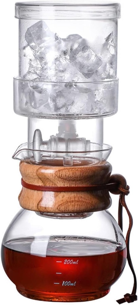 Tower Ice Coffee Maker Capacity Tea Tower,Cold Brew Drip Tower,Drip Tower Coffee Maker, Ice Cold Brew Dripper, Handmade Cold Brew Coffee Make with Adjustable Dripper, Detachable Glass Cold B