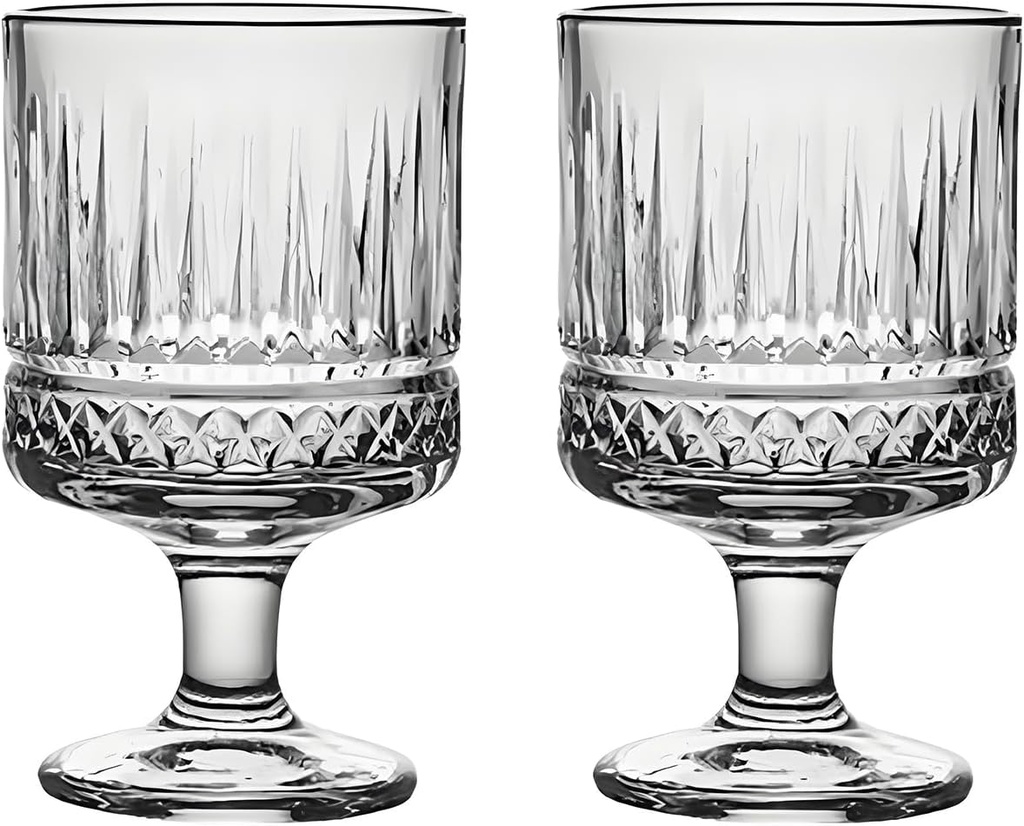 Gaolinci Retro Relief Glass Cups, Thickened Glass Juice Cups Coffee Extraction Cup-2 Pcs