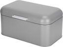 Grey Metal Bread Container,Food Grade Iron Powder Coating Plastic Bread Box,Large Capacity Bread Keeper,Dustproof Kitchen Container with Anti Slip Base,for Kitchen