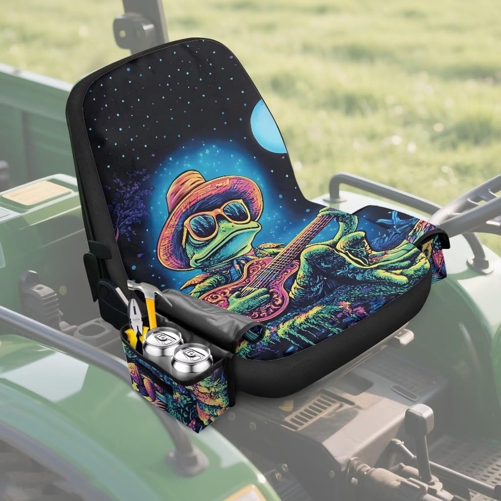 Tupalatus Fashion Turtle Lawn Mower Seat Cover Vehicle Accessories Seat Cushion Covers for Tractor Excavator with Convenient Pockets Universal Fit for Tractors, Excavators, Riding Mowers