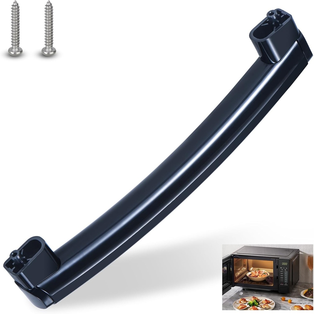 Upgrade Black WB15X10275 Microwave Oven Door Handle, Only Compatible with General Electric GE Microwave Oven Handle, Replacement Part for WB06X10939 PS8754172, Contains 2 Screws