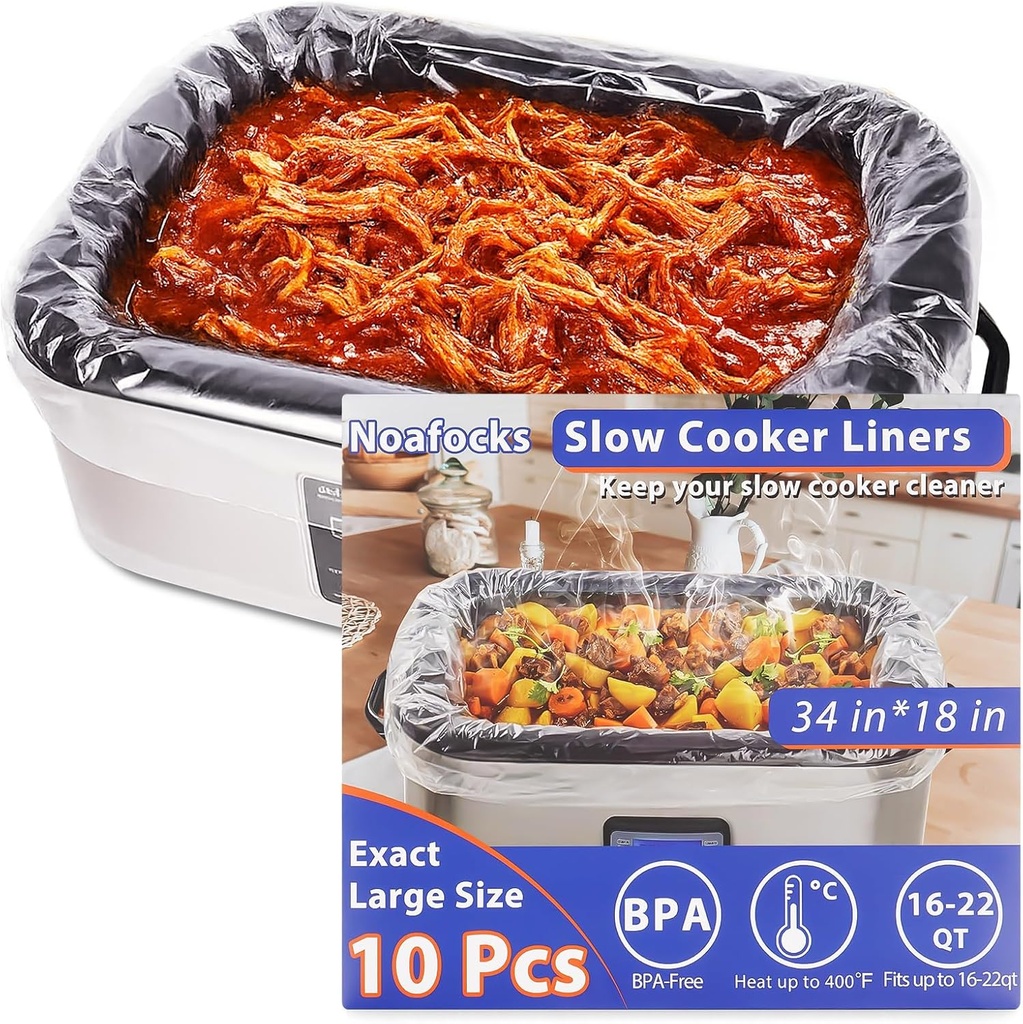 Electric Roaster Liners 34 x 18 Inch Roaster Liners Disposable Fits 16, 18, 22 Quarts Roaster for Electric Roaster for Immediate Cleanup (20 Counts)