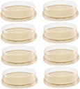 Healifty 10pcs Transparent Oval Cake Boxes Yellow Dessert Containers Safe Odorless Food Packaging Party Favor Gift Boxes for Cakes Cookies Treats