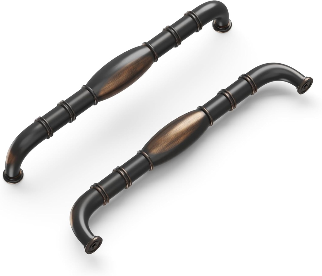Hickory Hardware 1 Pack Solid Core Kitchen Appliance Pulls, Luxury Cabinet Handles, Hardware for Doors & Dresser Drawers, 12 Inch Hole Center, Oil-Rubbed Bronze Highlighted, Williamsburg Collection