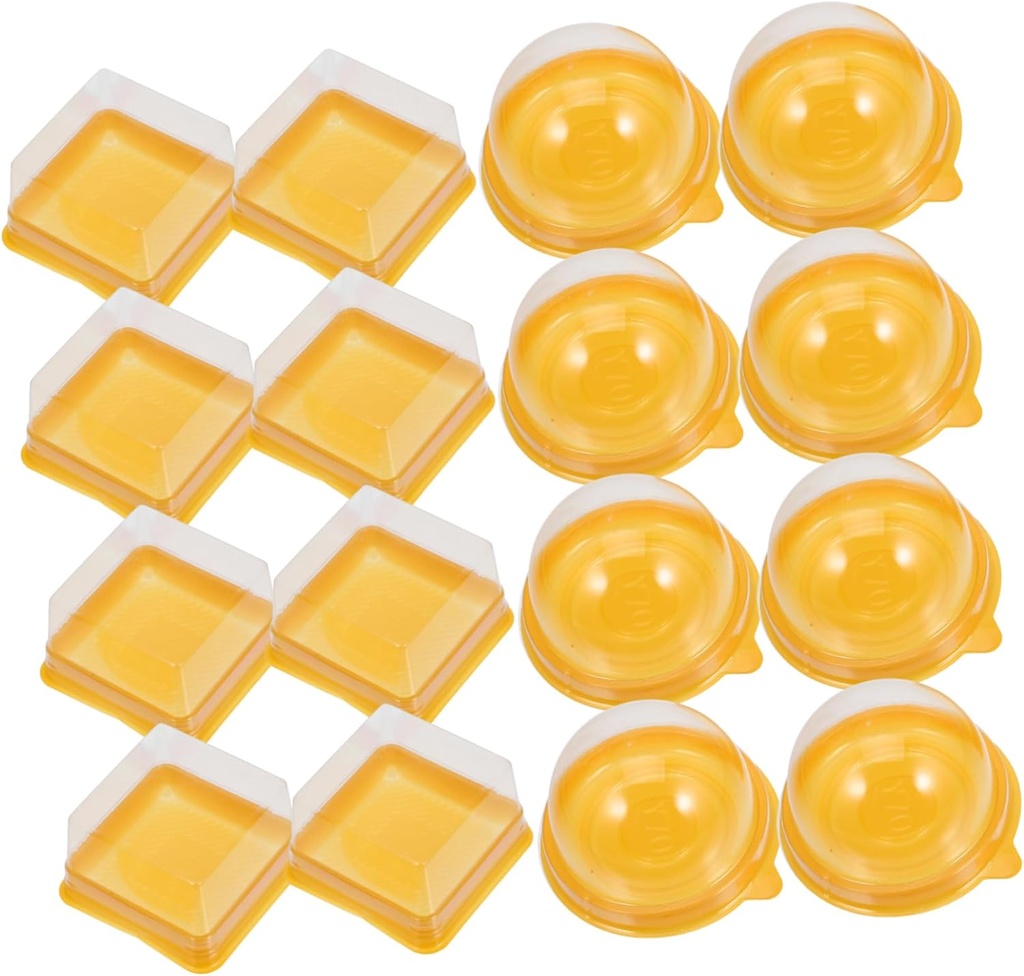 Cabilock 100Pcs Mini Boxes Pet Cake Packing Containers for Desserts Transparent Packaging for and Egg Yolk Puff Easy to Use for Parties and Events