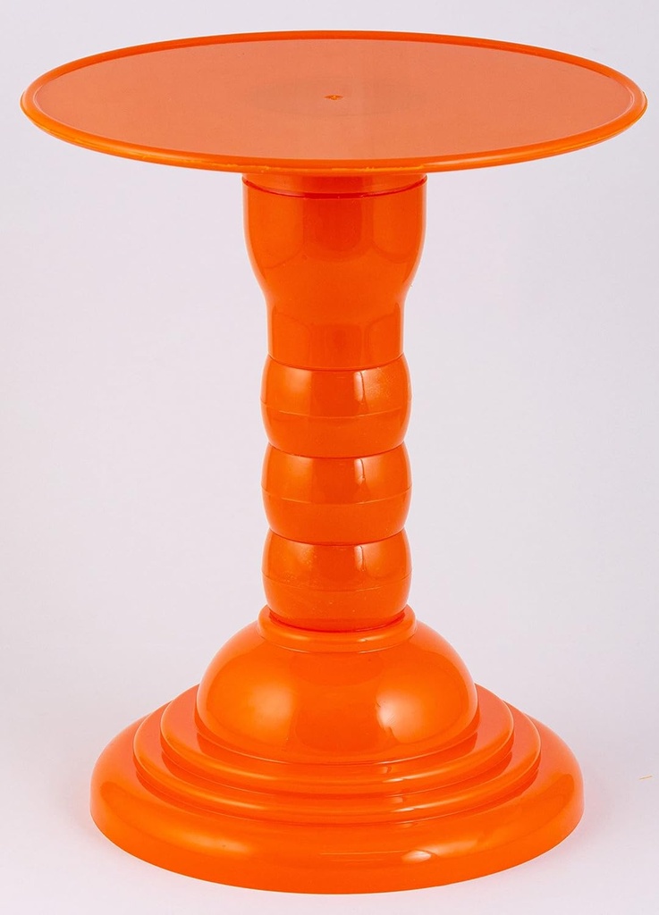 Plastic Round Adjustable Cake Stand Cupcake Stand Candy Stand 4 Heights 8 Inches (Orange)