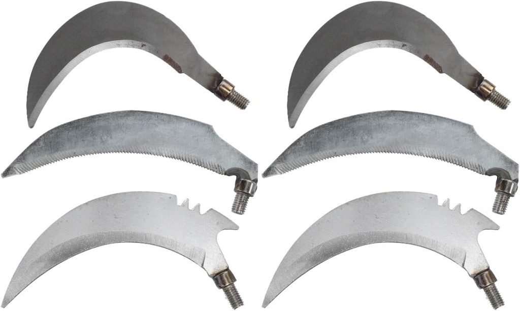 DOITOOL Gardening Sickle 6pcs Carbon Harvest Weeder Weeders Handle Heads Sickles Hand Replacement Steel Tools Chopping Fishing Parts Manual Gardening Without Accessories Weeding Supplies