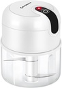 EASYSPEED Electric Garlic Chopper 1Cup, Mini USB Charging Wireless Food Processor with 304 Stainless Steel, 2 Sharp Blades, Portable Kitchen Meat Grinder for Onion, Garlic, Ginger, Chili