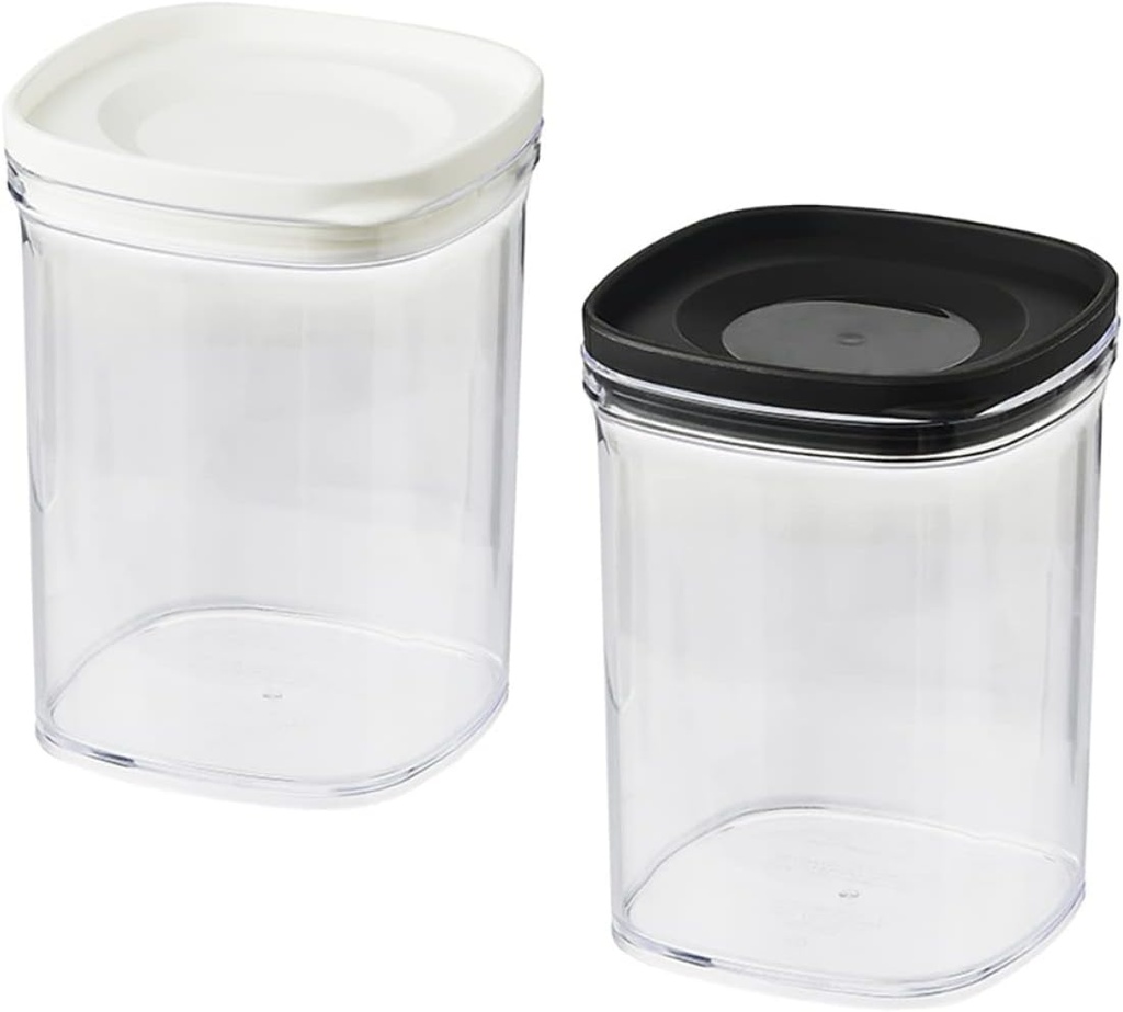 2pcs Lids Sealing Rice Flour Canisters Goods Storage Bins Food Sugar Plastic Ml Lid Canister Kitchen Jars Bottles Container Cereal Airtight Bottle Pasta Dry Jar