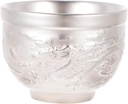 IMIKEYA 1pc Silver-plated Kung Fu Tea Cup for Home Use Elegant Chinese Tea Container Unique Dragon and Sake and More