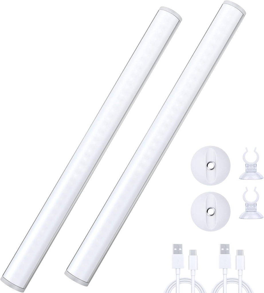 LED Mirror Lights Portable Rechargeable Vanity Light 3 Brightness Touch Control Makeup Light for Bathroom Dressing Room 2 Packs