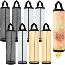 9 Pcs Plastic Bag Holder Washable Mesh Grocery Storage Dispensers Foldable Hanging Trash Bag Organizer for Home Kitchen - 3 Colors