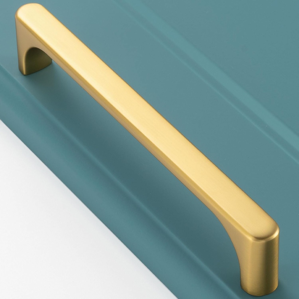 10 Pack 5 Inch Brushed Gold Drawer Pulsl Gold Cabinet Handles Gold Hardware for Kitchen Cabinets 3126 Drawers Bedroom Dresser Bathroom Vanity Cupboard