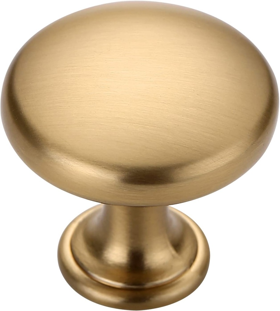 Alzassbg 25 Pack Champagne Bronze Cabinet Knobs, 1-1/8 Inch Diameter Round Kitchen Knobs for Cabinets and Drawers AL6011TGP