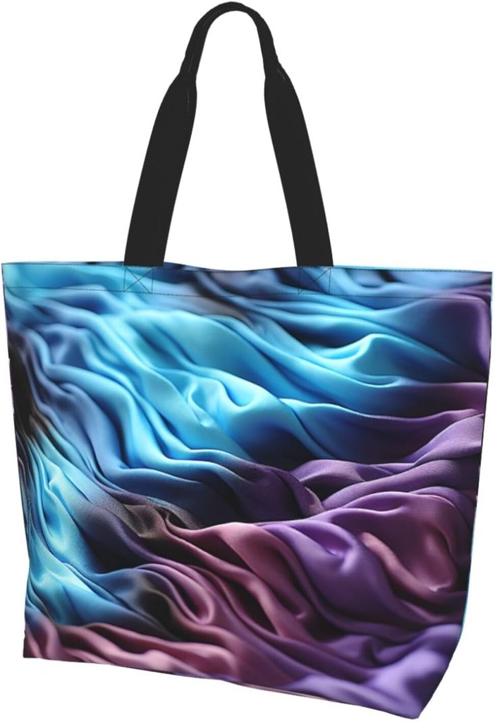 Tote Bag for Women Reusable Grocery Bag Shopping Bag Gradient Fabric Tote Bags Handbag Foldable Shoulder Bag